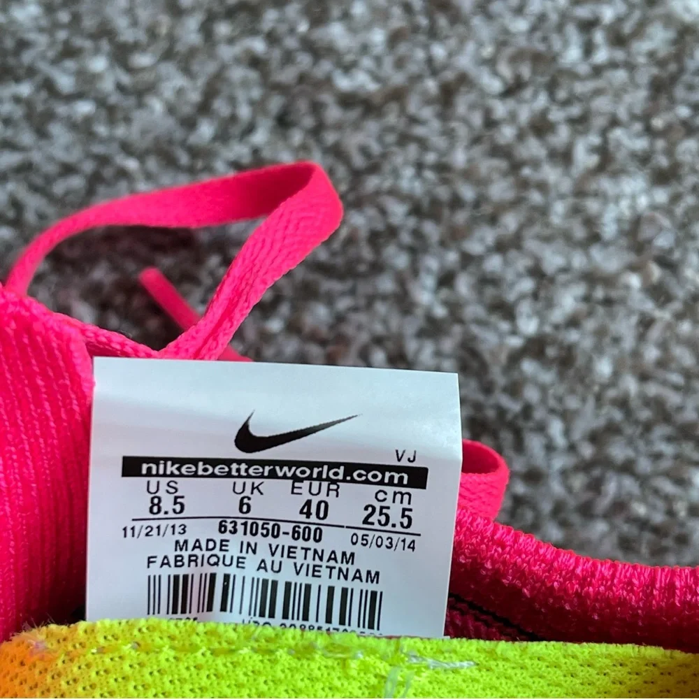 RARE Nike Free 4.0 Flyknit Sz 8.5 In Pink Flash/White-Game Royal - Picture 8 of 12